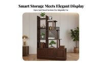 Multifunctional Entryway Cabinet with Display Case Chinese Design Design Staggered Shelf Room Divider Multi-Functional Partition Screen Freestanding for Homeowners, Apartment Dwellers, Office Managers, Bedroom