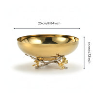 Bowl with Butterfly Base Ornate Gold Metal Bowl Elegant Compote for Vanity