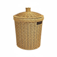 Imitation Rattan Trash Can Multi-Functional Braided Container Basket with Lid Easy to Clean Wastebasket for Office