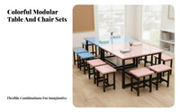 Kindergarten Drawing Table Versatile Kids Craft Table and Chair Set Easy to Clean Classroom Study Desk for Students, Tutoring Center, Playroom, Home
