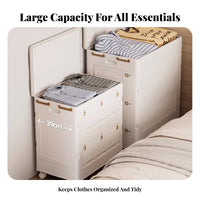 Foldable Wheeled Container ToolTool-Less Assembly for Closet, Under Bed, Students