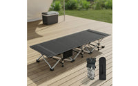 Breathable Material Single Folding Cot Bed Installation-Effortless Office Rest Lounger Reinforced Frame Temporary Furniture Quiet Design for Camping