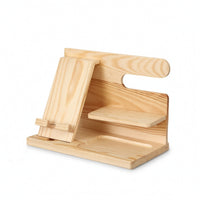 Wooden Desk Organizer Sturdy Docking Station Premium for Nightstand, Entryway