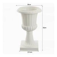 Large Round Pedestal Planter Flared Rim Vintage Roman Design Planter Drainage