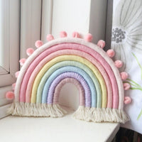 Wall Hanging with Tassels Pastel Decor Bohemian for Nursery, Kids