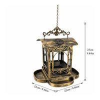 Solar Bird Feeder Antiqued Finish Garden Decor Outdoor