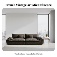 Sailboat Sofa French Retro design Couch Deep Seat Design Home Seating for Apartment Dwellers, Homeowners, Living Room, Small Spaces, Lounge Area