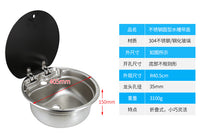 房车水槽带盖厨房洗手盆洗菜槽折叠式翻盖单槽不锈钢方形水盆