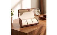 Faux Leather Watch Roll Portable Watch Storage Case Padded Organizer Cushioned for Dresser