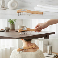Wooden Massage Comb with Metal Pins Wood Acupressure Comb with Stainless Steel Pins Compact