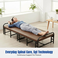 Folding Bed Folding Bed Office Nap Cot Portable Recliner Hospital Assistant Chair with Ergonomic Coconut Palm Foam and Stainless Steel Frame Suitable for Office Home Hospital Travel