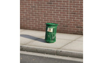 1/64 Scale Trash Can Highly Detailed 1/64 Scale Garbage Can Weathered Finish Resin Diorama Props for Hobbyists