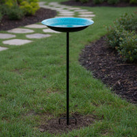 Metal Bird Bath Stake Vintage Design Garden Decor Easy Assembly for Yard