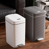 Foot Pedal Trash Can for Bedroom and Bathroom, Large Capacity, Quiet Slow-Down, Press-Type with Lid, Sealed Garbage Bin
