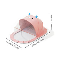 Cartoon Animal Face Baby Bed Bug Net Canopy Ruffled Edge Foldable Baby Bed Bug Net Pastel Mesh for Babies