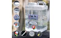 Water Storage Bucket with Spigot Transparent Water Container with Spigot Square for Campers, Journeyers, Camping, Road Trips