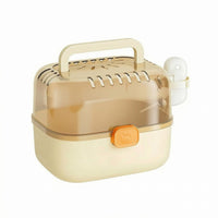 Hard-Sided Hamster Carrier Transparent Top Portable Pet Cage Locking Clasp