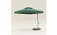 Square Patio Umbrella Water-Fillable Umbrella with Wheeled Base for Courtyard, Balcony, Garden