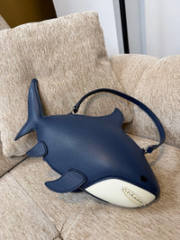 Creative Shark-Shaped PU Crossbody Bag with Contrast Color