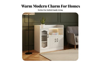 Modern Simple Design Dining Room Cupboard Spacious Countertop Kitchen Buffet Cabinet Sturdy Construction Kitchen Pantry Storage Cabinet Easy Assembly for Homeowners, Apartment Dwellers, Families, Coffee Bar, Hallway