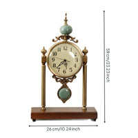 Ornamental Table Clock Decorative Table Clock with Pedestal Classic for Office