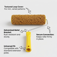 9 Inch Texture Roller Brush, DIY Accent Wall Texture Roller, Reusable Texture Roller Cover, High-Elastic Nylon Texture Roller