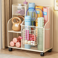 Yoga Mat Storage Basket with Wheels for Sports Equipment