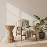 Wooden Side Table Rustic Furniture Compact for Living Room