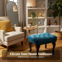 Upholstered Ottoman European Aesthetic Tufted Velvet Ottoman Multi-Purpose