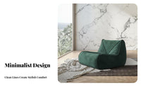 Frosted Fabric Finish Caterpillar Chair Minimalist Design Modern Foam-Filled Lounger interlocking Block design Single Sofa No Assembly Required for Young Adults, Interior Designers, Bedroom, Lounge Area, perusing corner, Apartment