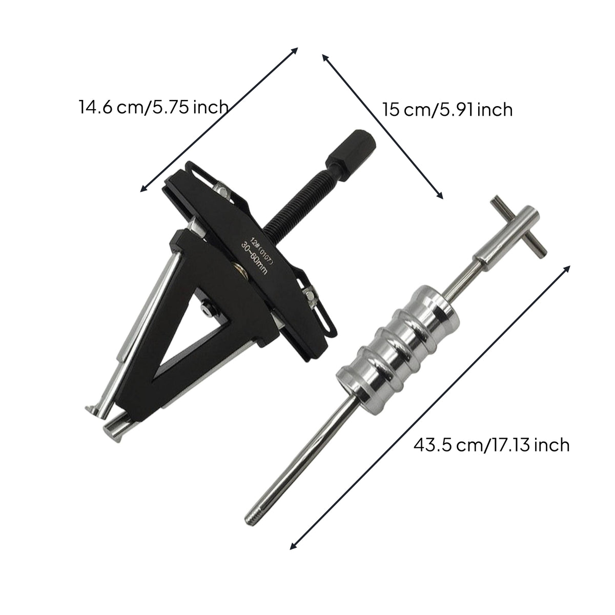 2 Pieces Steering Bearing Removal Tool Blackened Finish Remover Heavy Duty