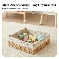 Woven container Decorative Woven basket with Handles Desktop Tidy for Closet, Families