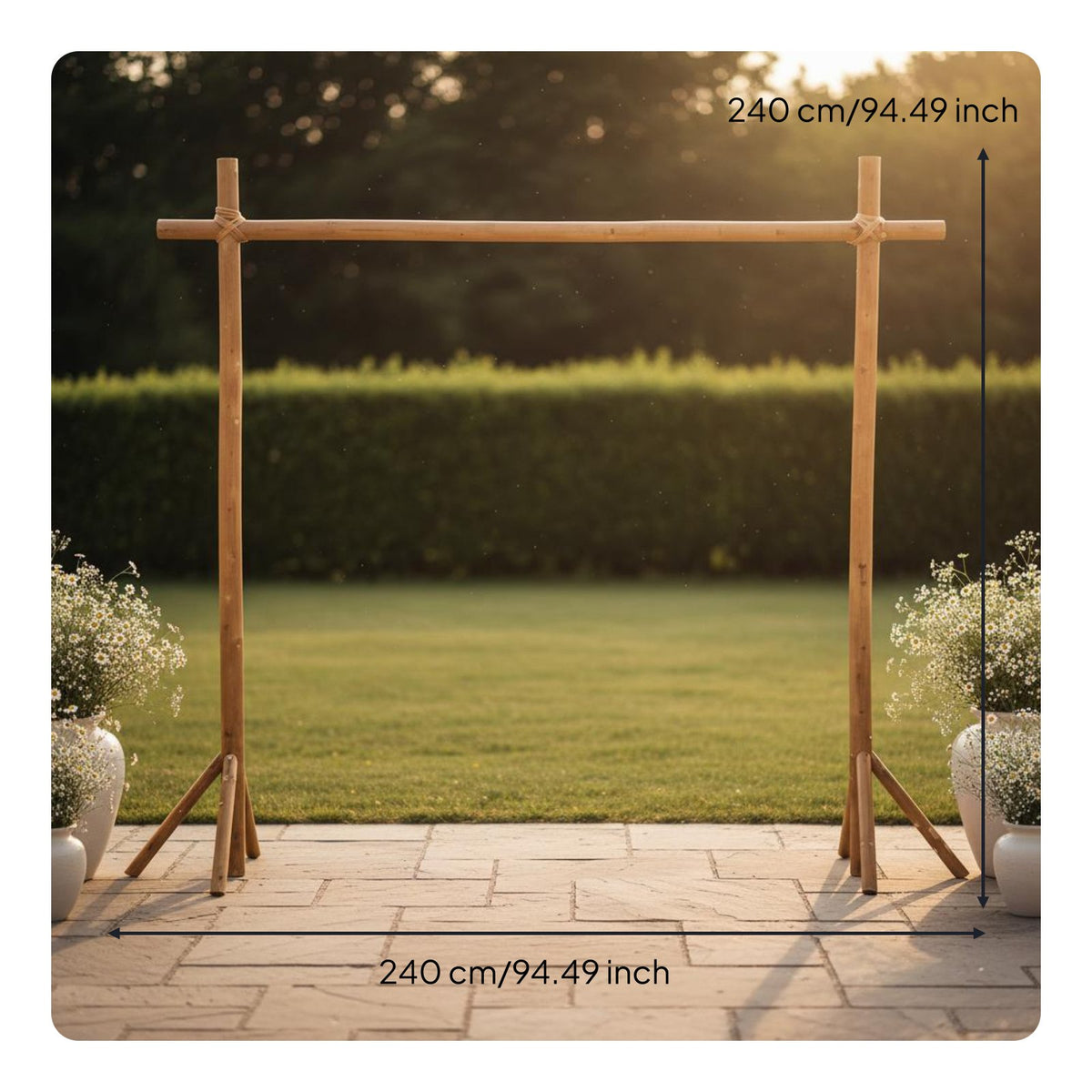 Wooden Wedding Arch Easy to Decorate Square Wood Backdrop Stand Sturdy & Stable