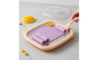 Bear-Shaped Rolled Ice Cream Plate with Spatulas Instant Manual Ice Cream Pan Non-Electric Dessert Maker Food-Grade for Families