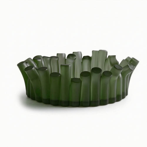 Round Fruit Tray Translucent Decorative Storage Bowl Sculptural Centerpiece Tray for Coffee Table