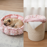 Thickened Reversible Pet Bed for Cats and Small Dogs, Warm Pumpkin-Shaped Cushion, All Seasons