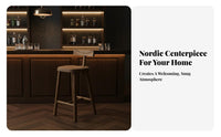 Bar Stool with Spinerest Modern Minimalist Design Counter Chair Nordic and Aesthetic Easy to Assemble for Adults, Householders