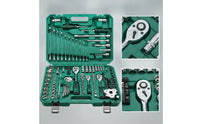 121 Pieces Mechanics Tool Kit with Hard Shell Case Chrome-Finished Mechanics Tool Set Compact Ratchet and Socket Set for DIY Hobbyists, Garage