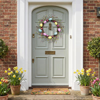 Easter Egg Wreath Festive Design Easter Wreath Easy to Hang Colorful Egg Hanging Decoration for Homeowners, Party Hosts, Entryway, Courtyard, Outdoor