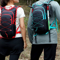 Multi-Pocket Design Cycling Backpack Multiple Pockets Hiking Daypack Reflective Strips Lightweight Sports Rucksack Leak-Proof for Hikers, Travel
