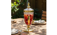 Glass Beverage Dispenser with Spigot Transparent Structure Large Capacity Water Dispenser Vintage Design Beverage Jar Easy To