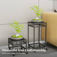 Wheeled Planter carrier unattachedstanding Plant Stand 360° Rotating casters for Entryway