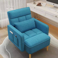 Pedicure Lounge Chair Ergonomic Recliner Armchair Adjustable Backrest Firm-density Foam Ottoman Supportive Linen Suit for Homeowners Living Room Bedroom Home Office