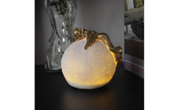 Resting Moon Ornament Soft Glow Moon Figurine Lamp Hand-Painted Look Decorative Lighting for Desk, Nightstand