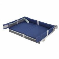 Padded Travel Tray Table Organizer Raised Side Walls Foldable Tray Table Fastening Straps Compartment Organizer Box