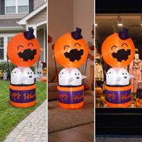 Halloween Inflatable with LED Light Giant Ghost Inflatable Yard Decoration Holiday Long-Lasting for Lawn, Porch