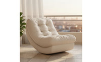 Reclining Function Single Recliner Sofa Sturdy Frame Single Recliner Rocker Skin-Friendly Material Upholstered Rocking Lounger Compact Size for Balcony