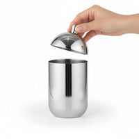 304 Stainless Steel Cotton Swab Holder with Lid, Modern Minimalist for Bathroom