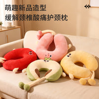 Cartoon U-Shaped Neck Pillow with PP Cotton Filling for Travel and Office