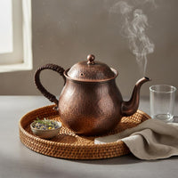 1000 Ml Violet Copper Water Kettle Elegant Pattern Household Drinkware